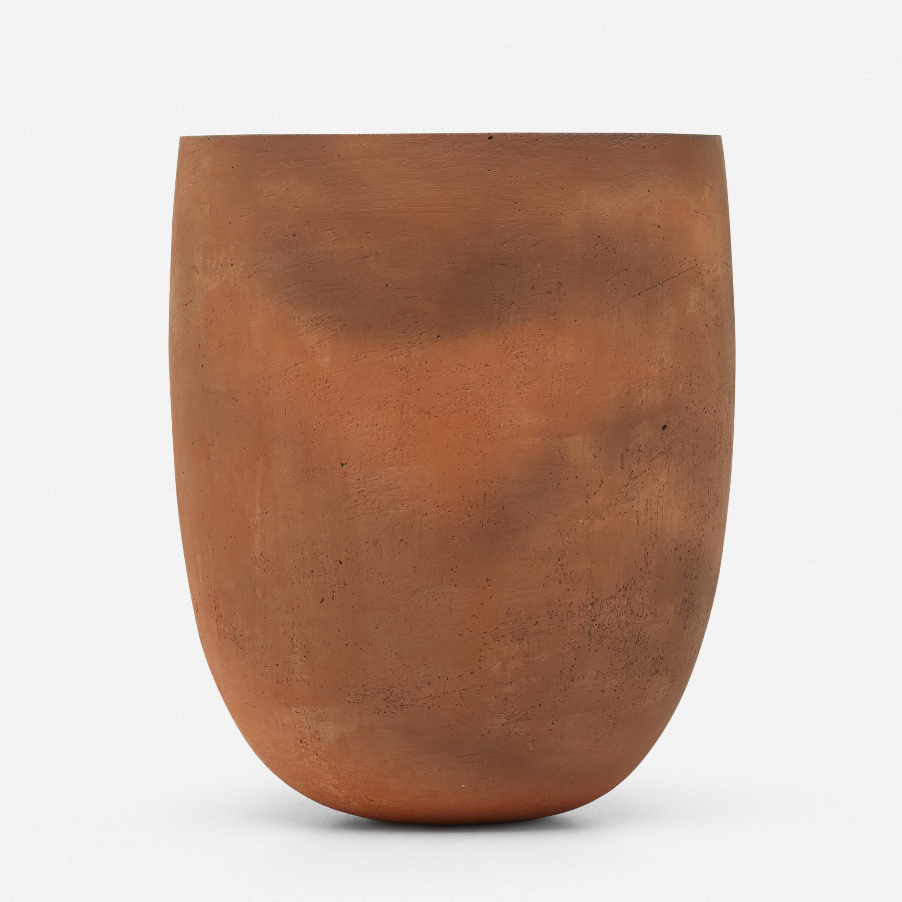 Terracotta pot on a white background