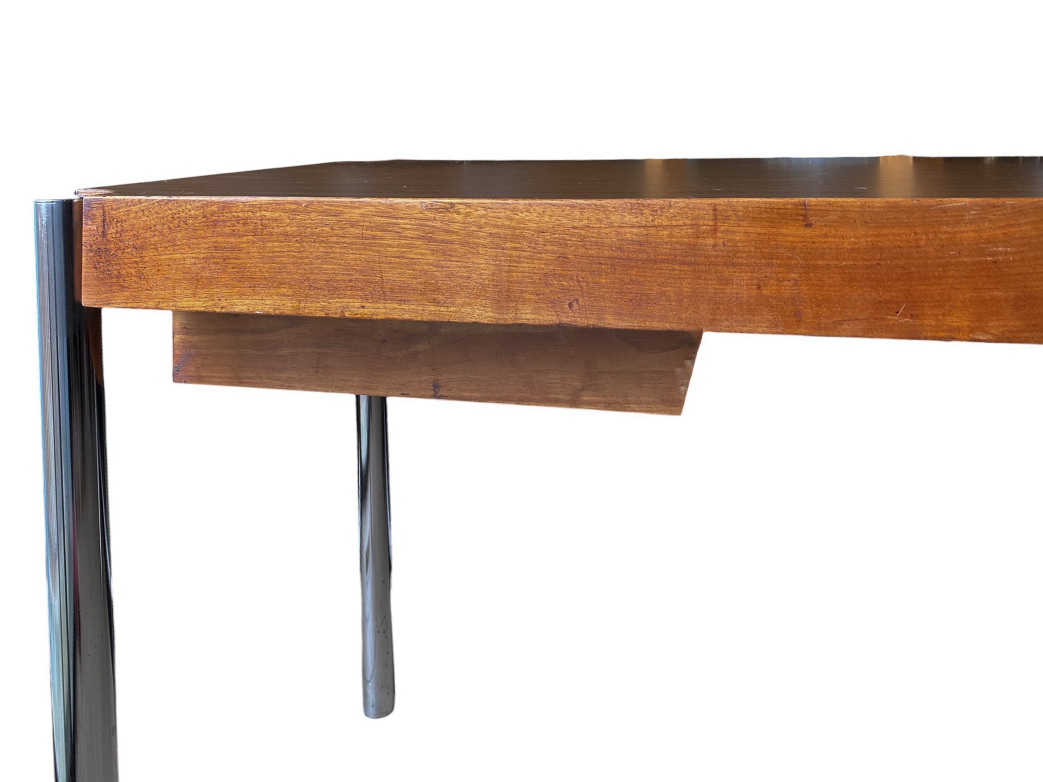 Jens Risom Walnut and Chrome Writing Desk