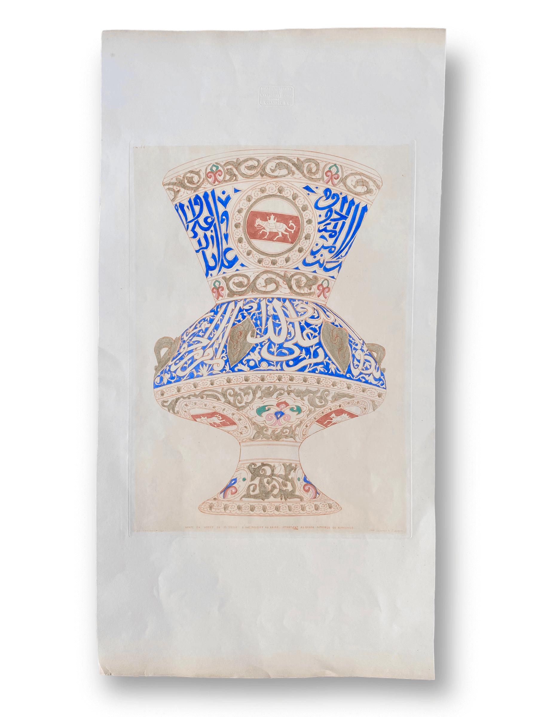 Study of an 18th-Century Glass Mosque Lamp from the Collection of Baron Alphonse de Rothschild