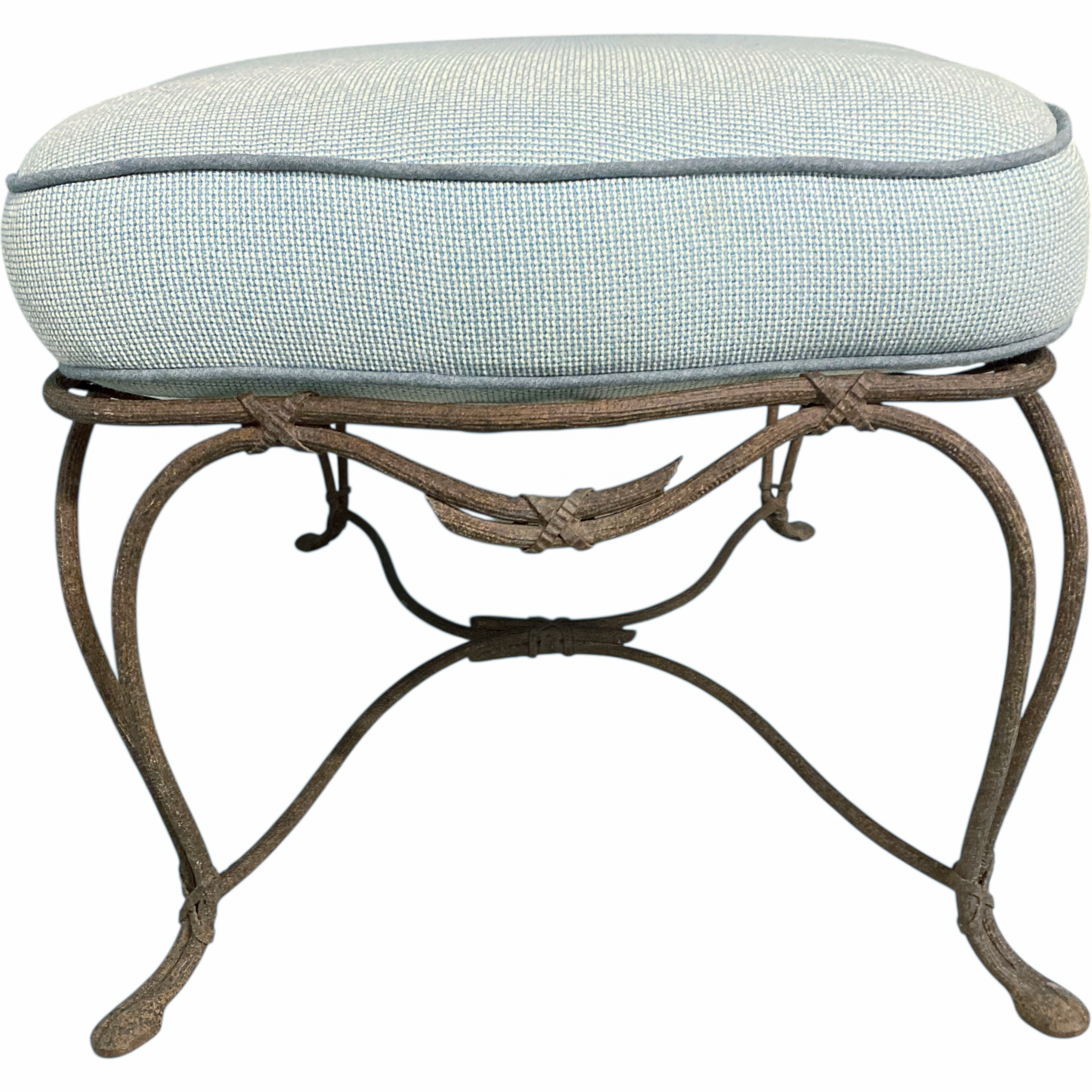 A Pair of Faux Bois Fauteuil with Ottoman (in the style of Rose Tarlow)