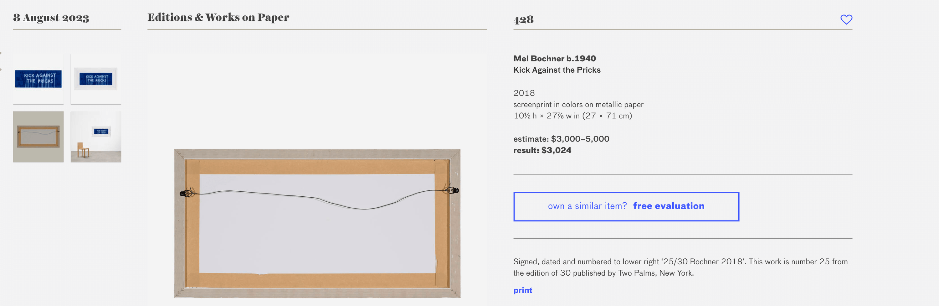 Mel Bochner Kick Against The Pricks